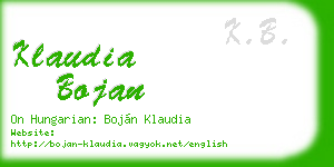 klaudia bojan business card