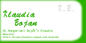 klaudia bojan business card